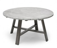 Shabby Chic Tisch gebürstete Tischplatte mit grauen Lasur Kieefer rund 138 cm 590.00